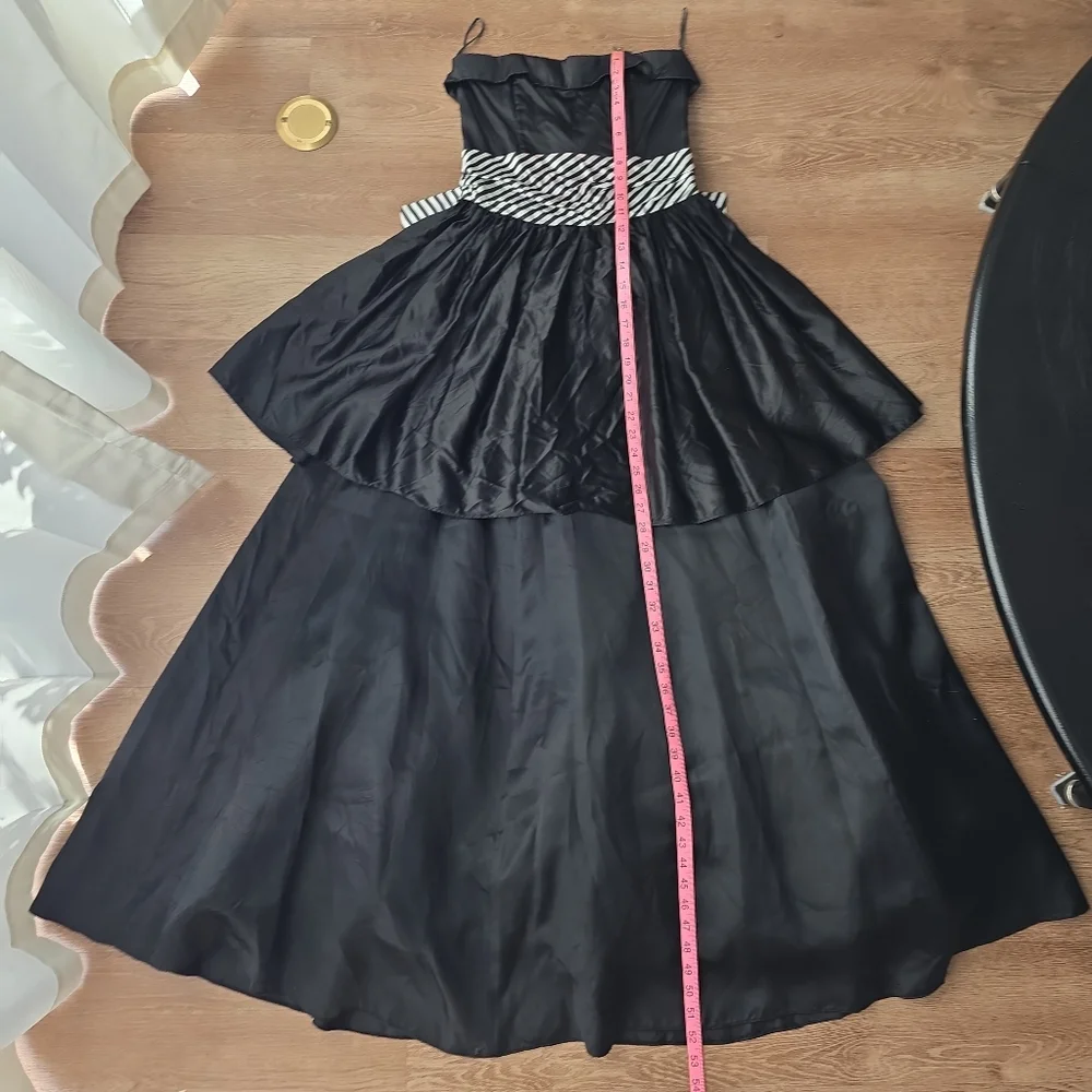 Vintage 80s Gunne Sax by Jessica McClintock Strapless Tiered Gown w Bow US 9 - Picture 11 of 16